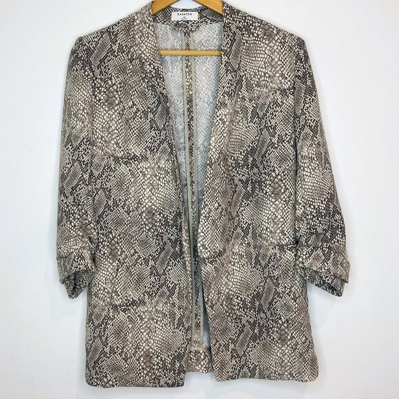 Babaton - Aritiza - Macauley Blazer, Snakeskin Pattern, Tan/Black - Size 10 - Picture 1 of 9
